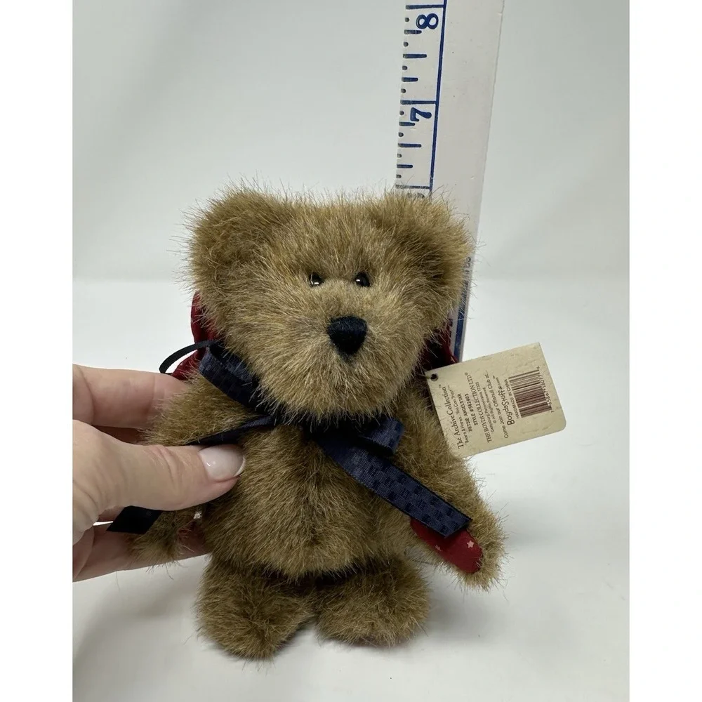 Boyds Angel Bear Ornament Betsie Angelstar Patriotic Red Wings 6